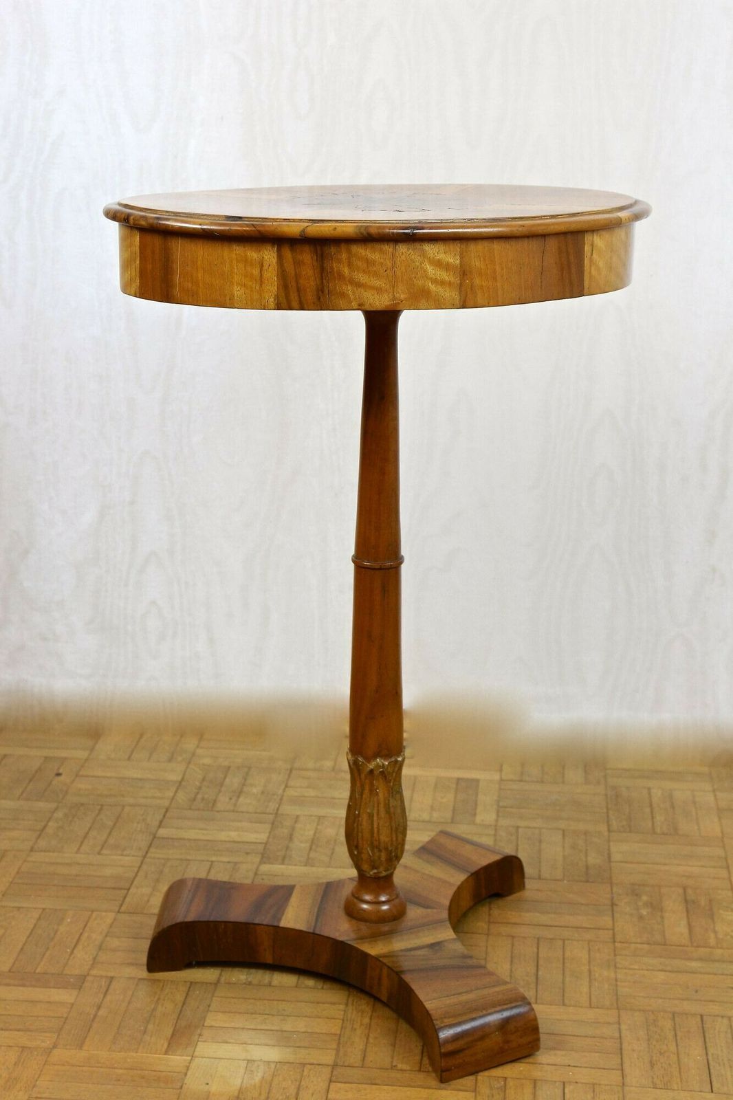 Pair Of 19th Century Biedermeier Side Tables, Nut / Cherrywood   At Ca. 1830 photo vinterior