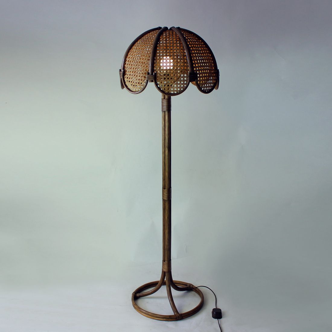 Freestanding Floor Lamp In Bamboo, Czech Republic 1990s photo vintage