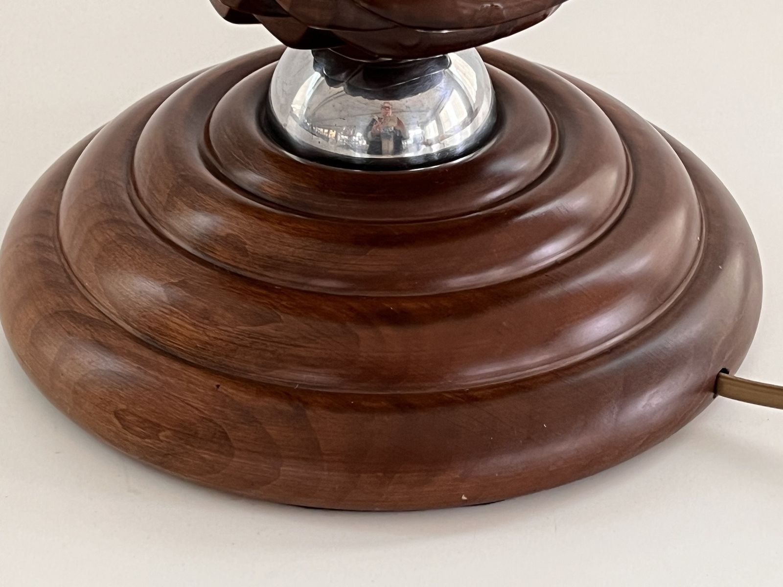 Italian Midcentury Sculptural Table Lamp In Nutwood, 1960s photo buy