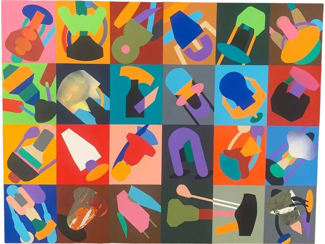 R. Volpini, Anthropomorphic Elements, Collage And Mixed Media, 1990