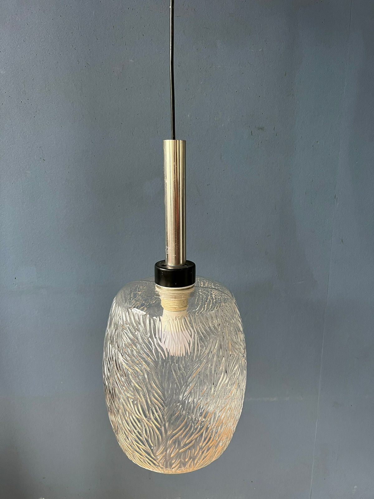 Mid Century Glazen Hanglamp Met Patroon photo buy