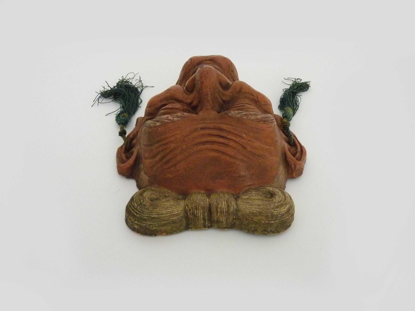 Authentic Japanese Noh Old Man Mask In Terracotta. 40s 50s photo buy