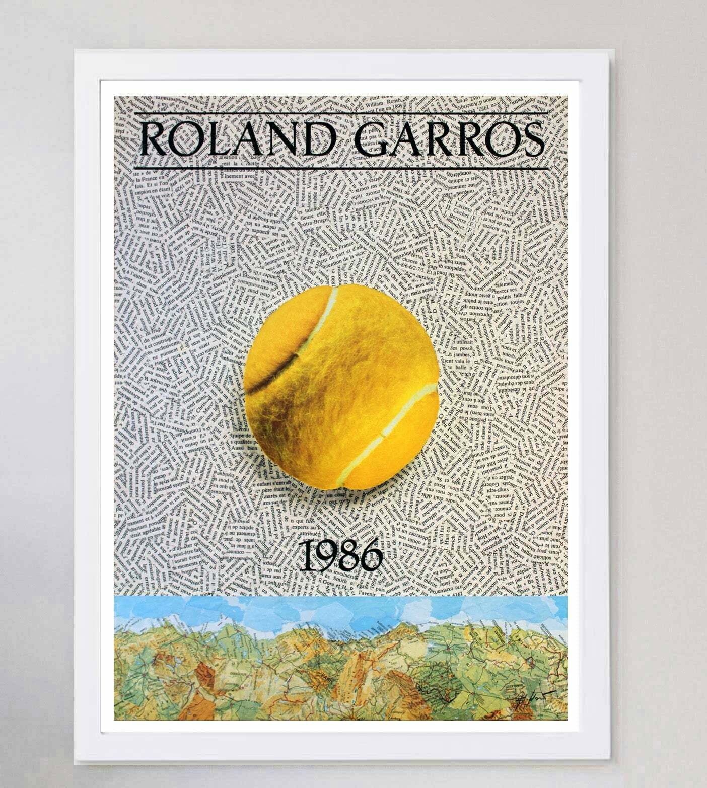Original Vintage Poster French Open Roland Garros 1986 photo for sale