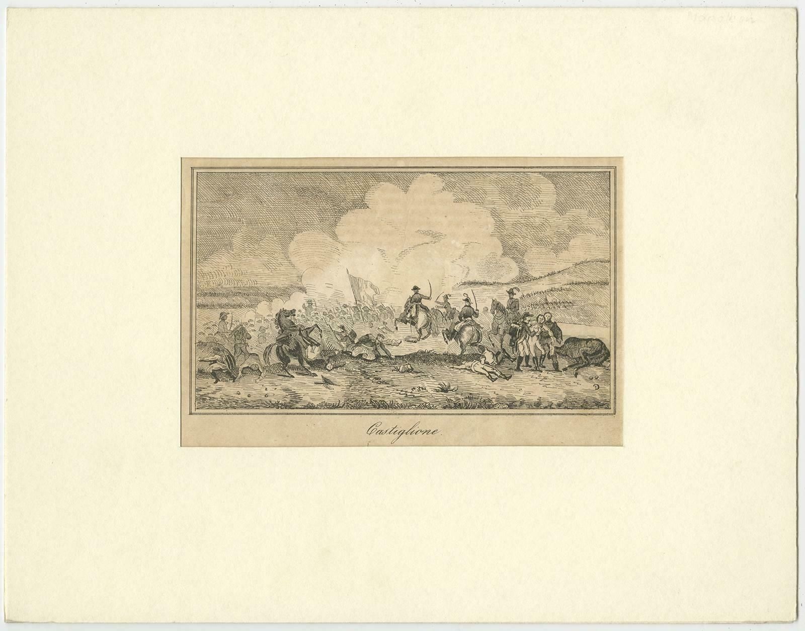 Napoleon Beating Austrians The Battle Of Castiglione Italy Old Print 1800 photo furniture