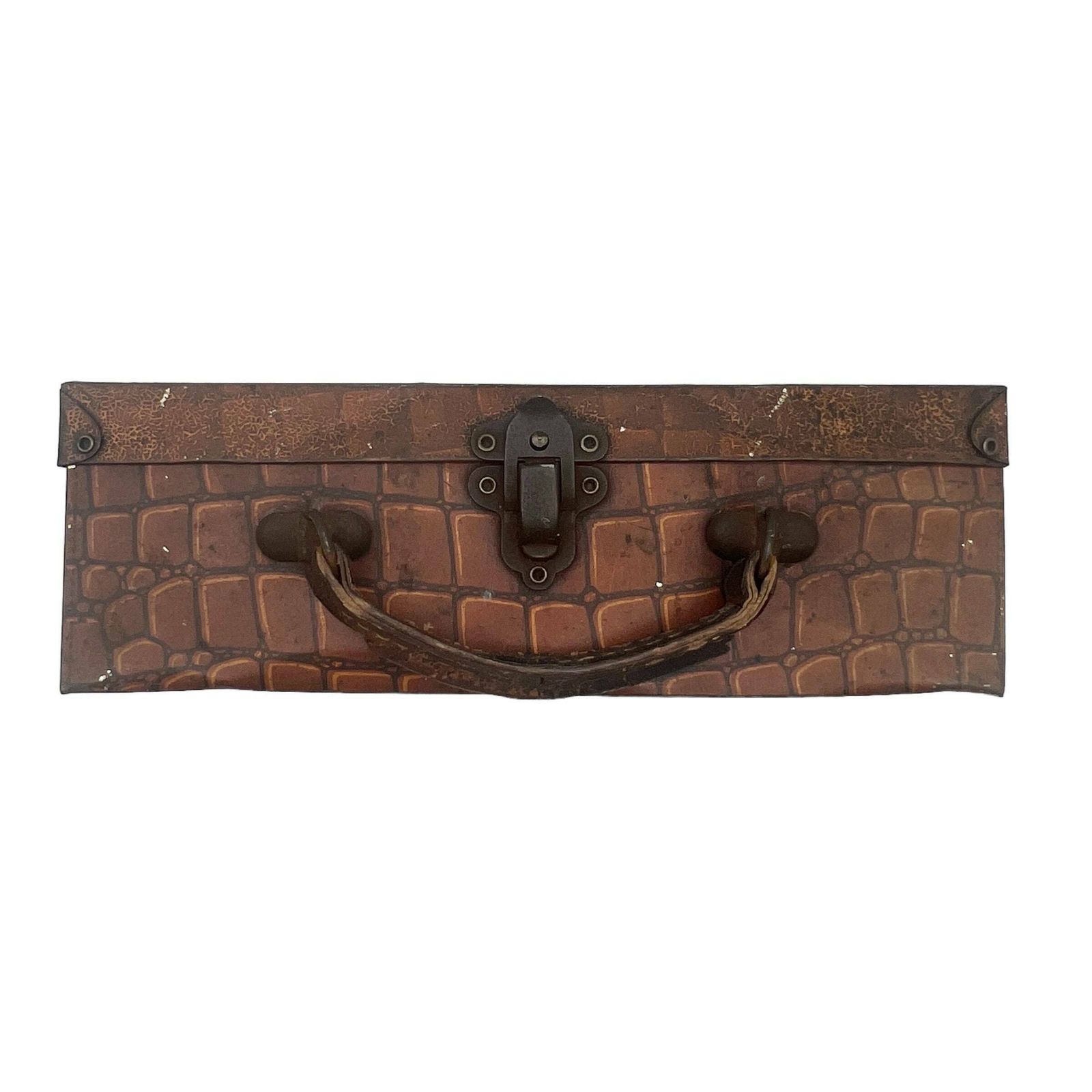 Antique Maisons Lyons Toffee Faux Crocodile Suitcase Tin   C1920   Lunch Box   Kitchenalia   Kitchen Storage photo furniture