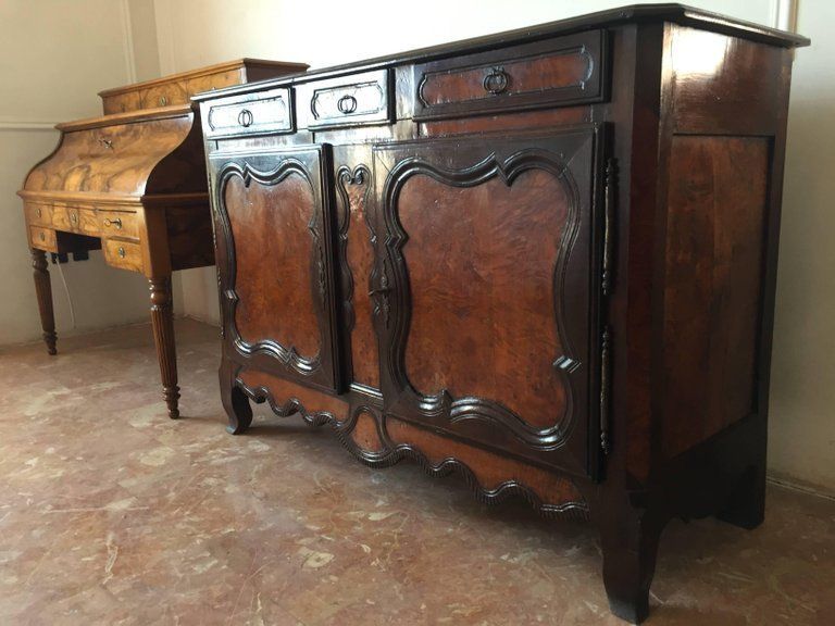Louis XV Country French Carved Elm Sideboard, Early, 1800s photo 1700.0