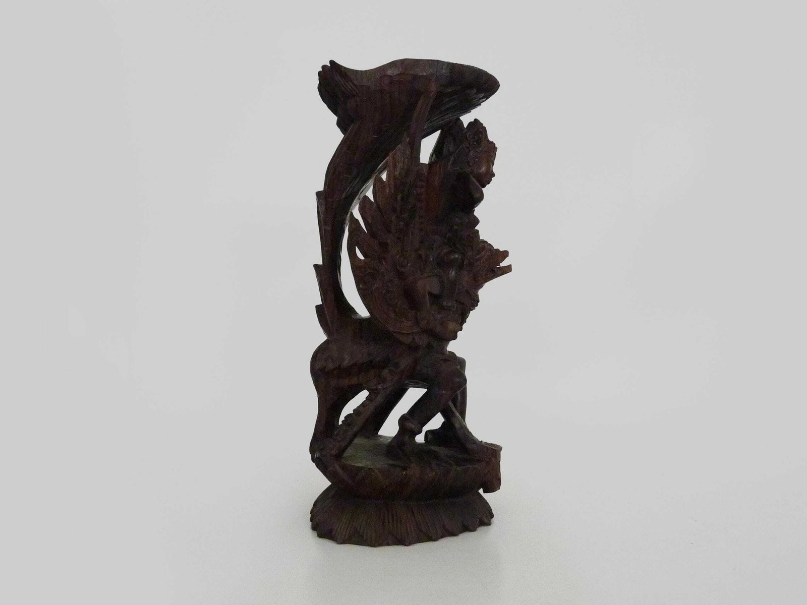 Carved Wooden Statue Of Vishnu Riding Garuda. Bali Indonesia. 1930s photo buy