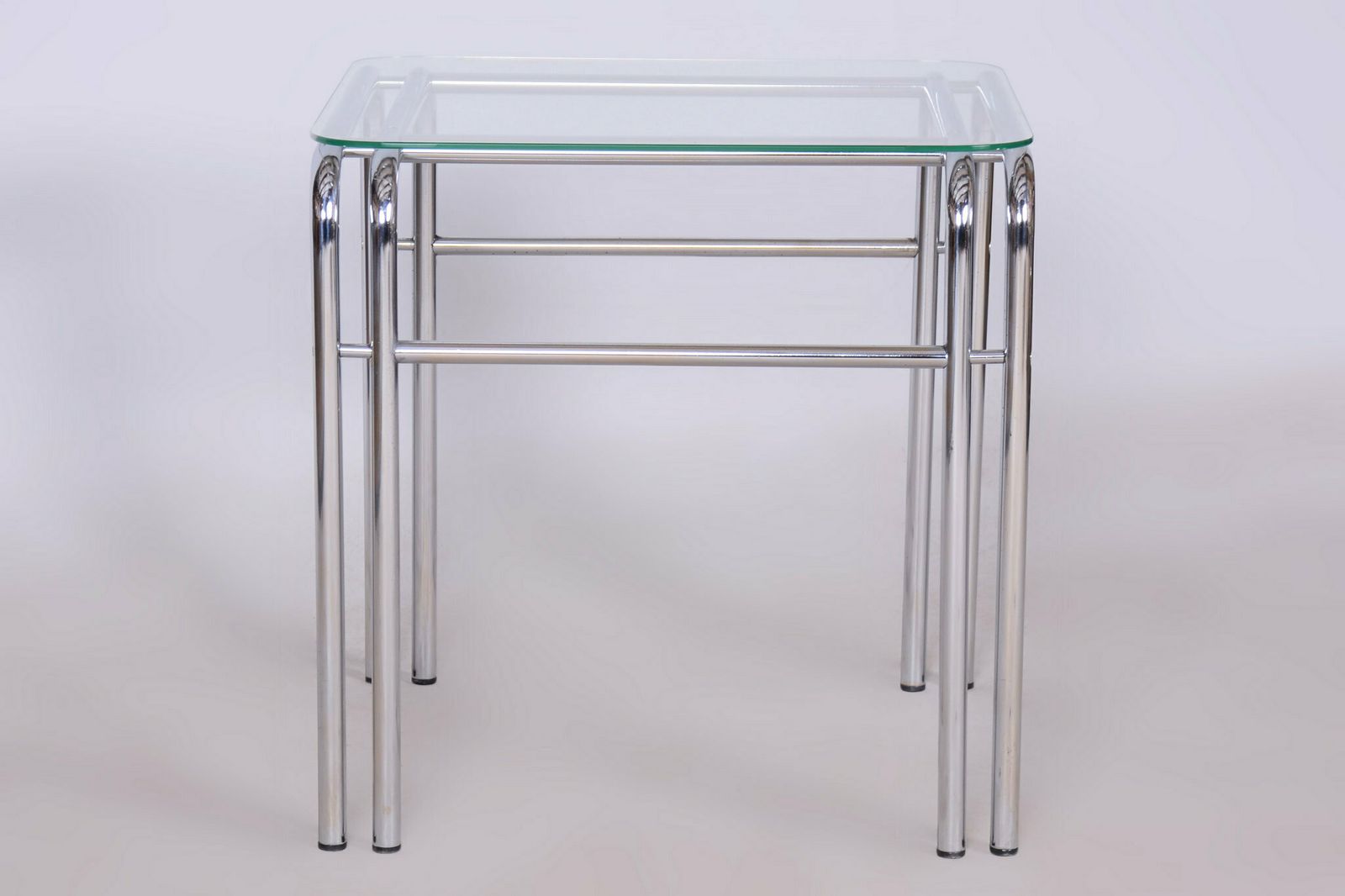 Original 20th Century Livingroom Set With Table, Chrome, Glass, Slovakia, 1970s photo furniture