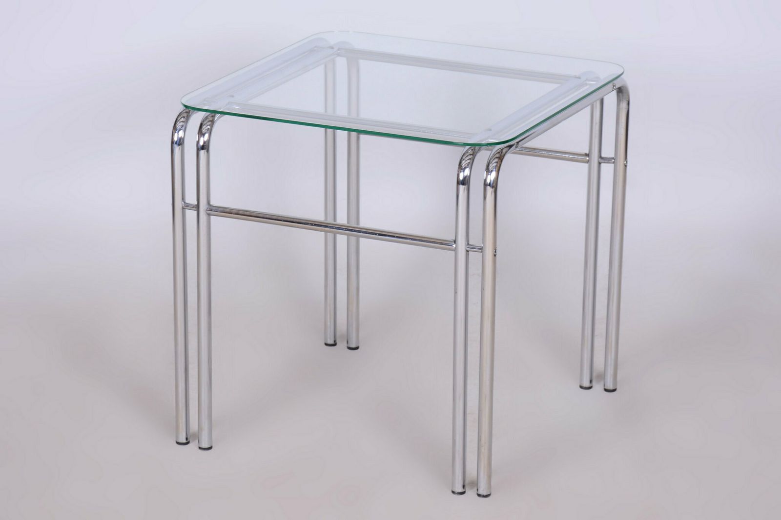 Original 20th Century Livingroom Set With Table, Chrome, Glass, Slovakia, 1970s photo Furniture