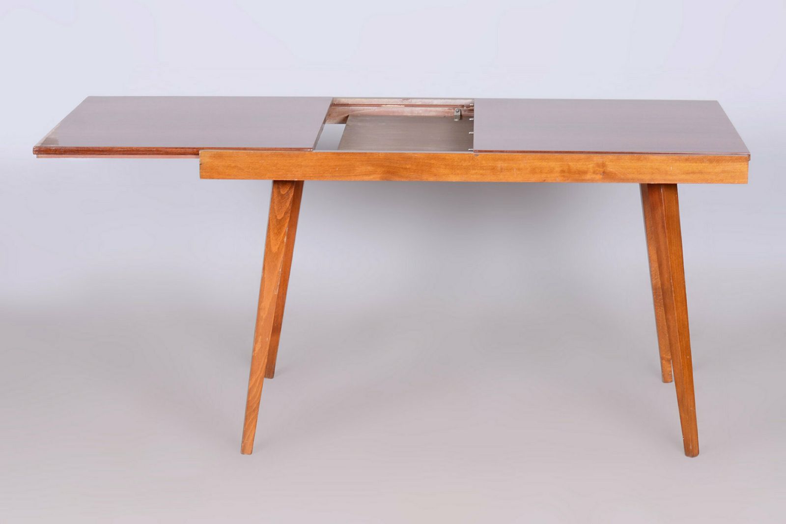 Original 20. Century Folding Table, Beech, Mahogany Veneer, Czech, 1960s photo furniture