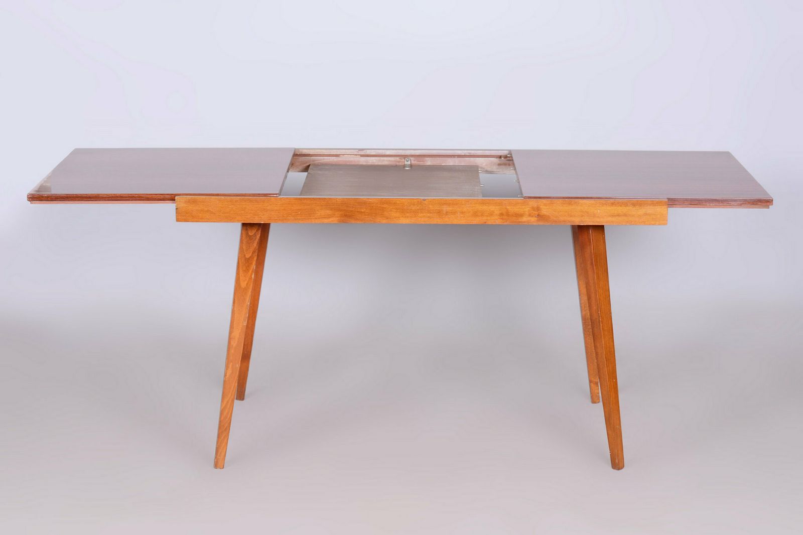 photo vinterior Original 20. Century Folding Table, Beech, Mahogany Veneer, Czech, 1960s