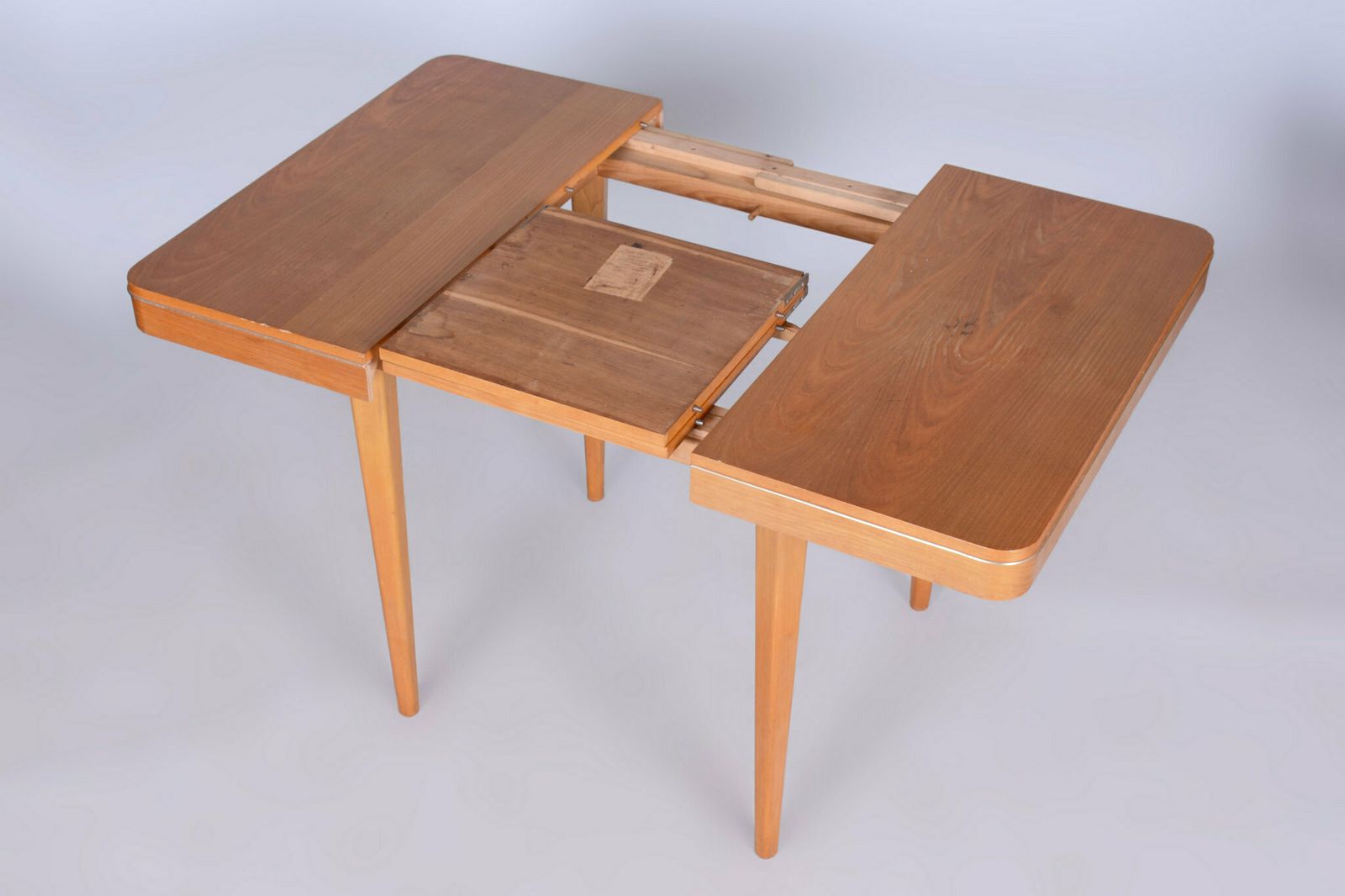 photo vinterior Original Mid Century Folding Table, By Jitona Sobeslav, Oak, Czech, 1950s
