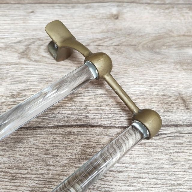 Antique Glass & Brass Towel Rail photo for sale