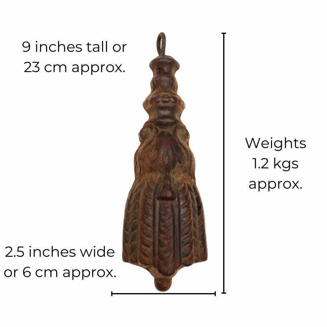 Antique French Cast Iron Tassel Shape Curtain Weight, 19th Century Heavy Curtain Weight, Antique Paperweight, Gate Weight photo for sale