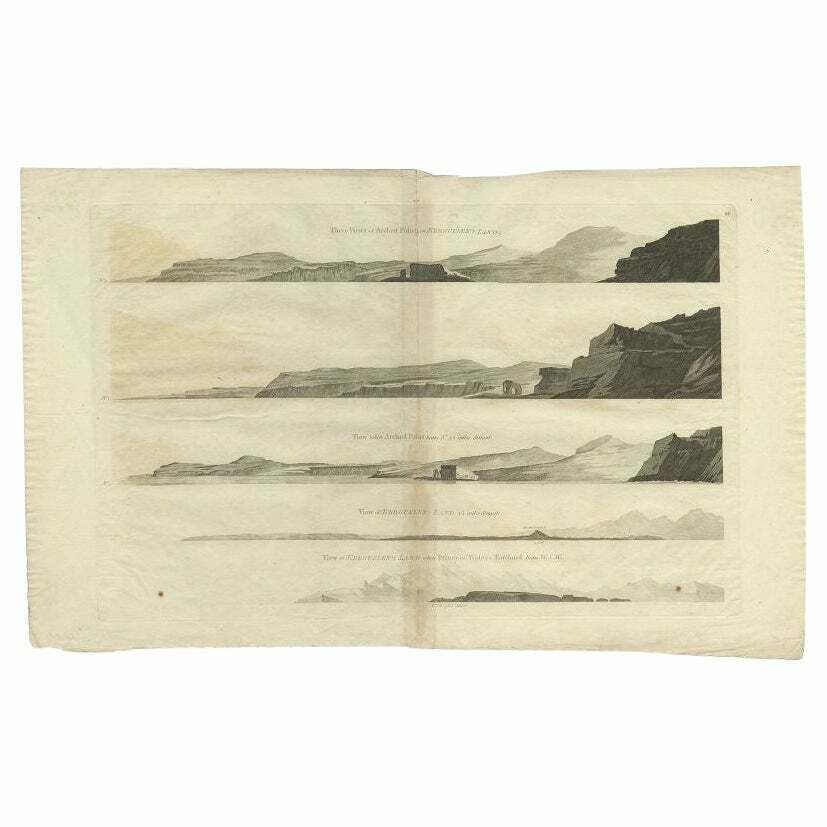 Antique Print Of Kerguelens Island By Cook, C.1784