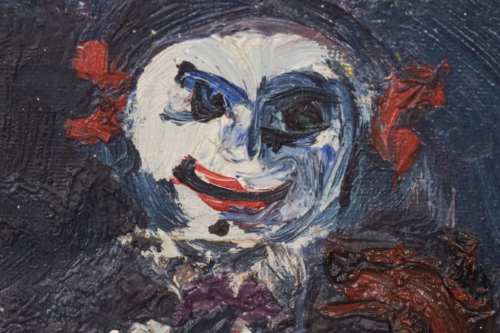 Expressionistisch Olieverfchilderij Van Een Clown photo Kunst