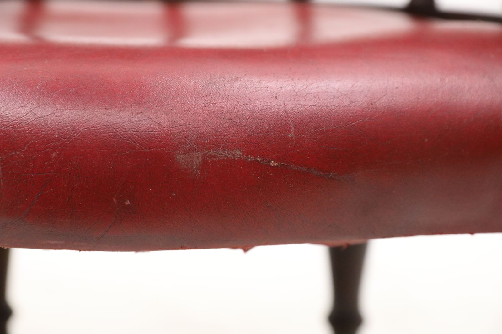 photo buy Antique Studded Red Leather Cabptians Armchair Tub Chair Free Uk Delivery
