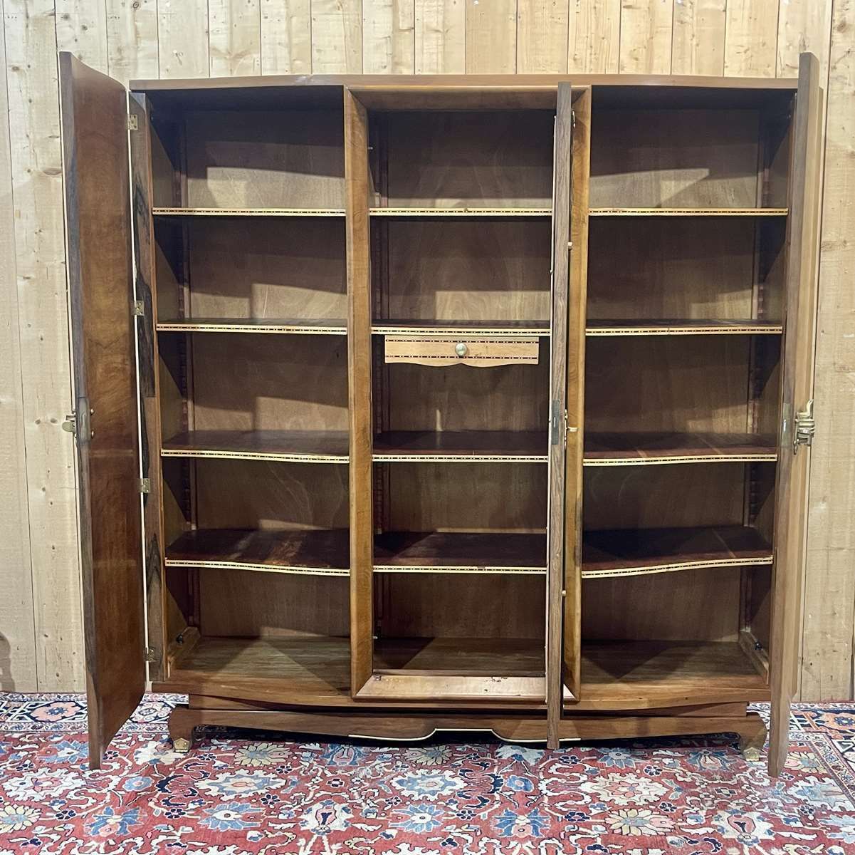 Art Deco Wardrobe In Walnut, 1930s photo for sale