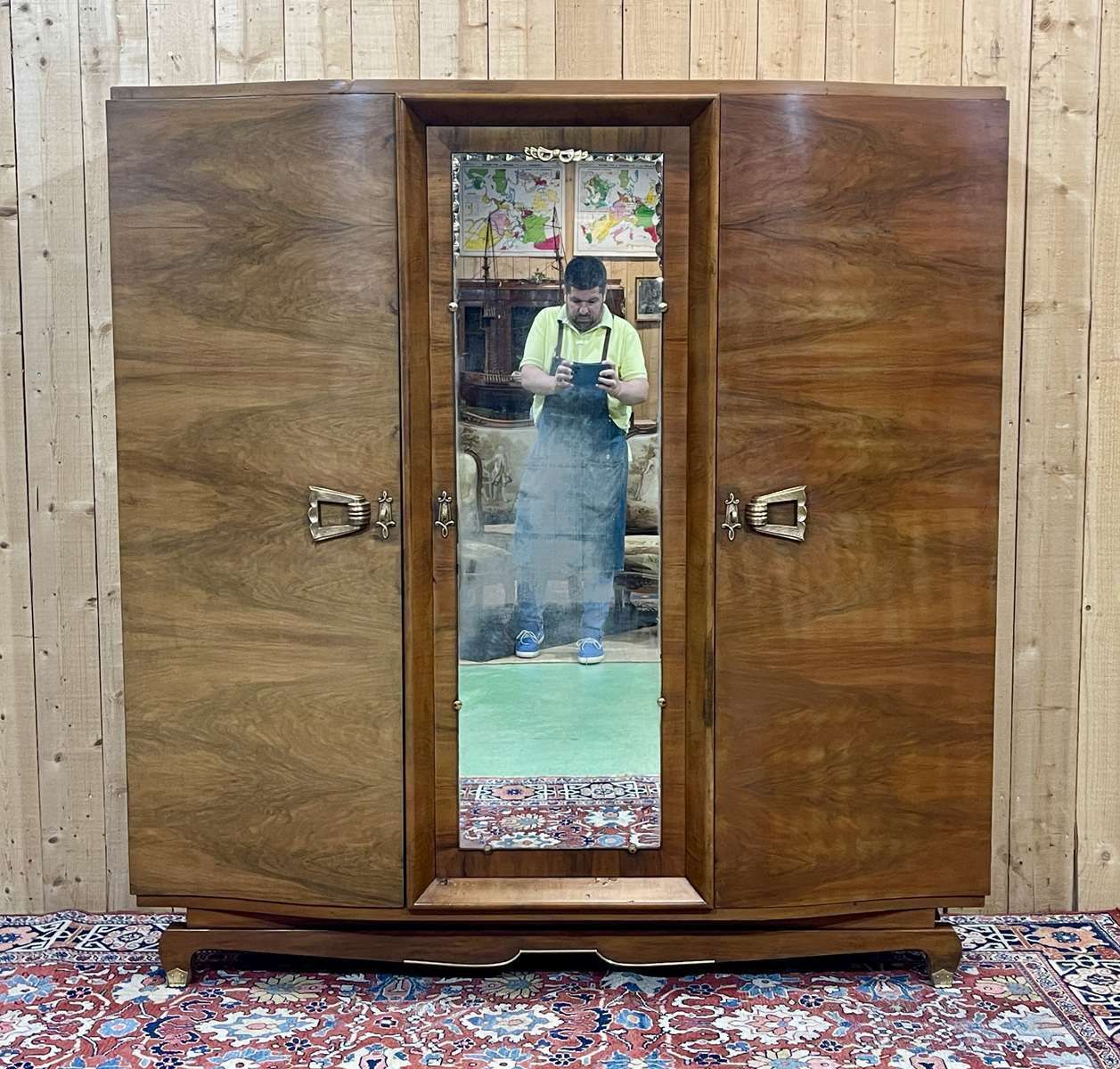 Art Deco Wardrobe In Walnut, 1930s photo Furniture