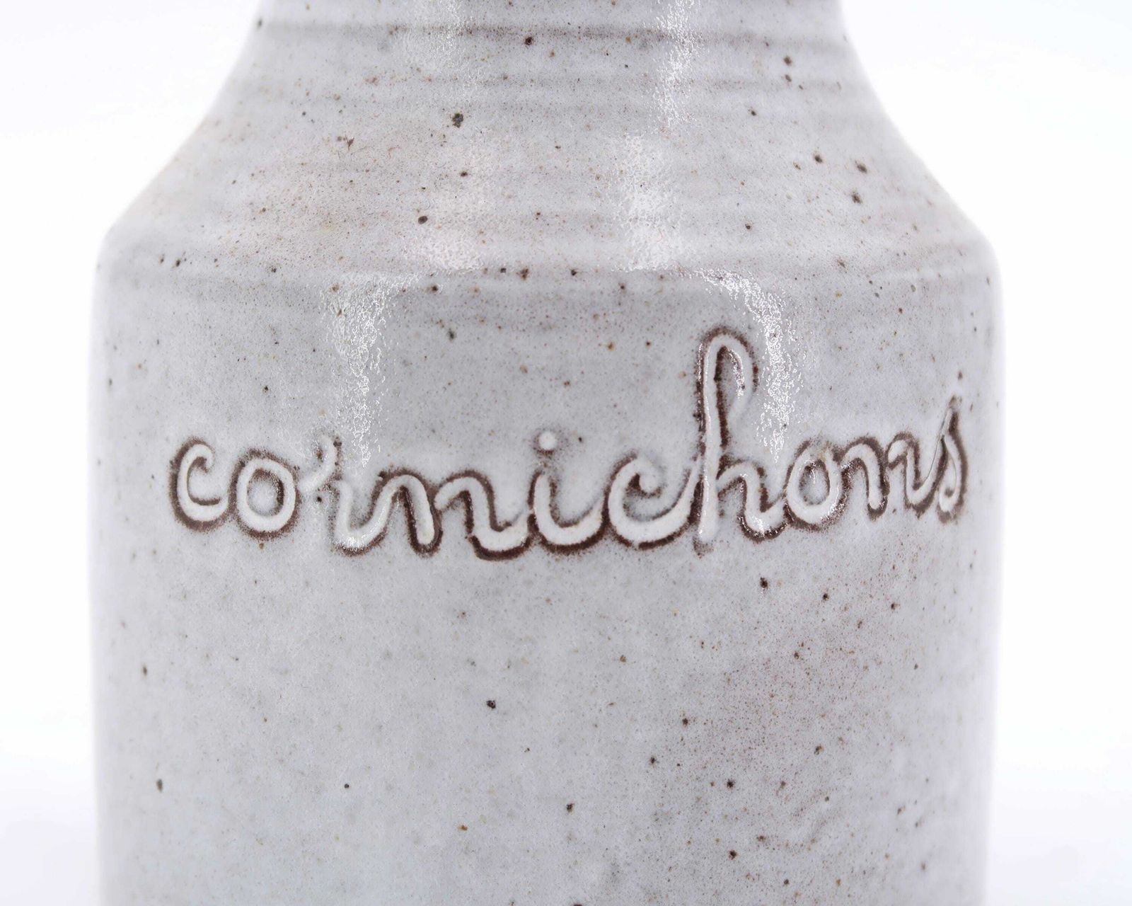 French Ceramic Pickles Jar By Jeanne And Norbert Pierlot, Ratilly France, 1960s / Grey Kitchen, Stoneware, Boho Chic, Country, Farmhouse photo for sale