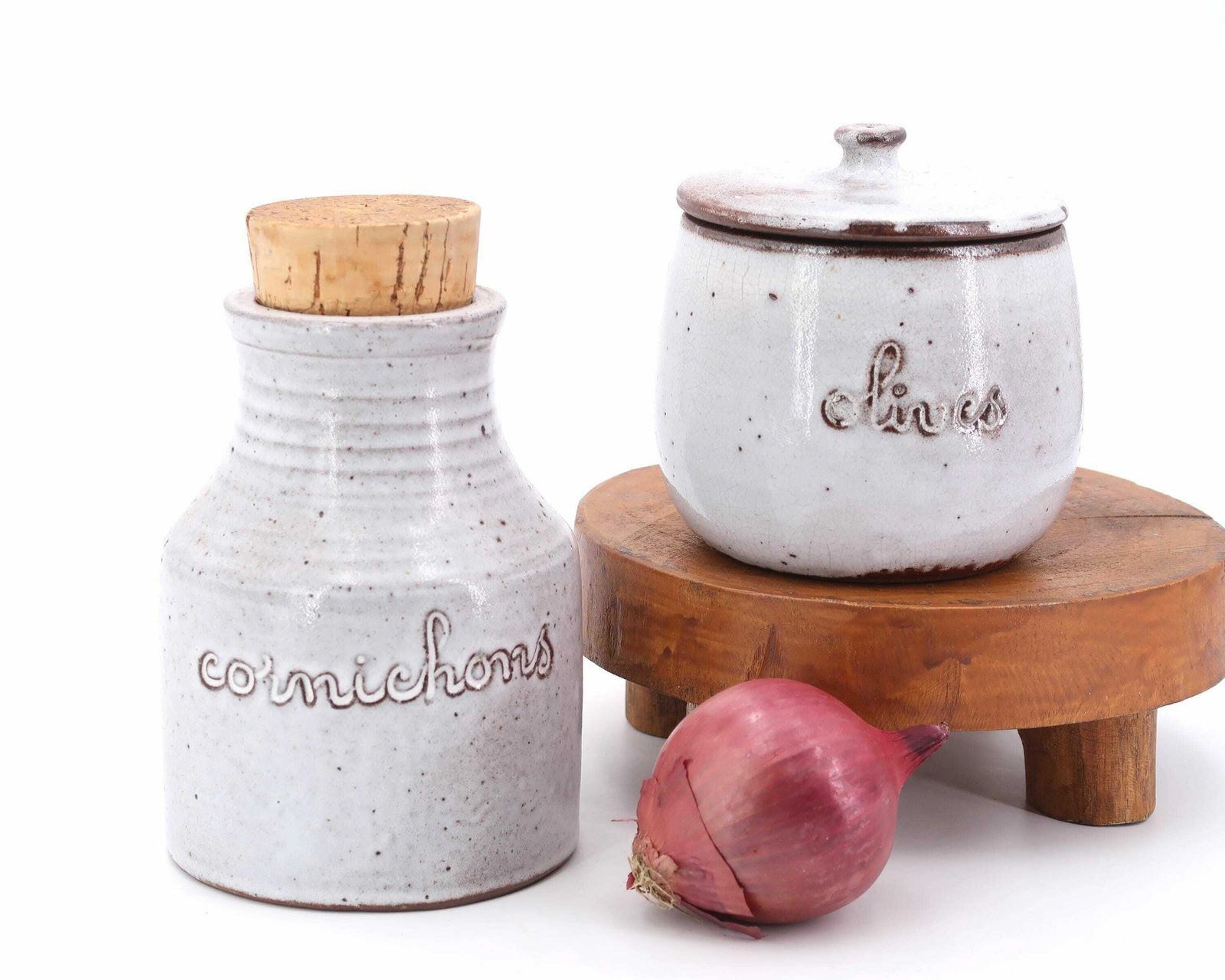 French Ceramic Pickles Jar By Jeanne And Norbert Pierlot, Ratilly France, 1960s / Grey Kitchen, Stoneware, Boho Chic, Country, Farmhouse photo buy