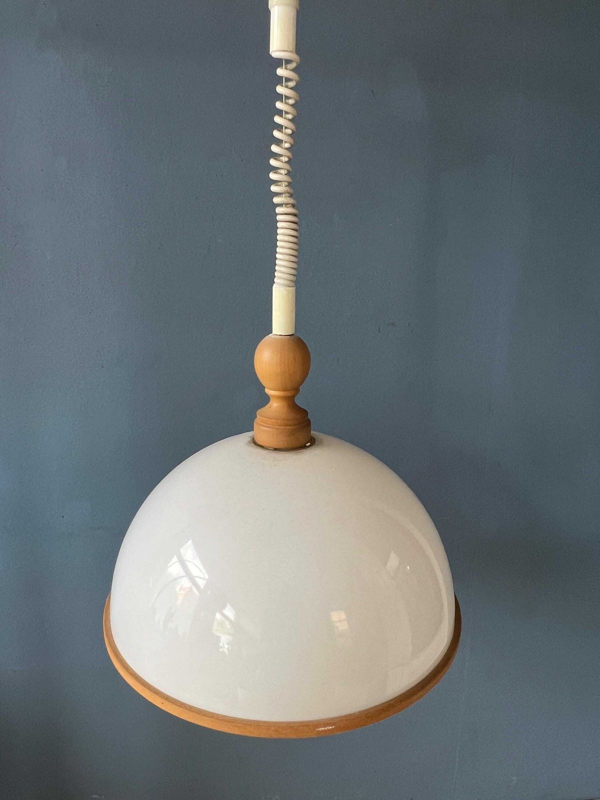 Witte Steinhauer Hanglamp Van Plexiglas Met Houten Elementen photo buy