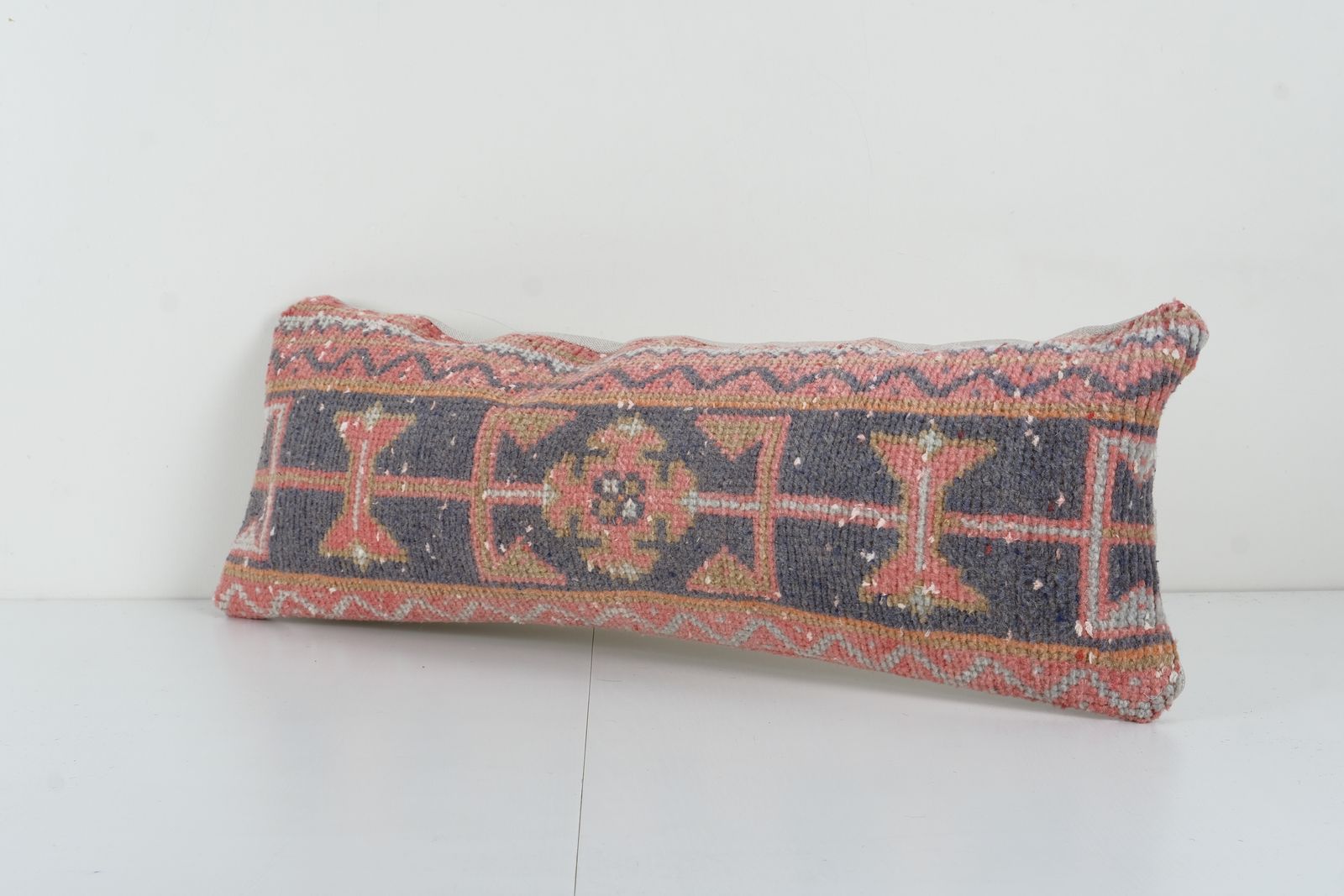 Handmade Anatolian Rug Lumbar Pillow   Vintage Soft Wool Home Decor photo furniture