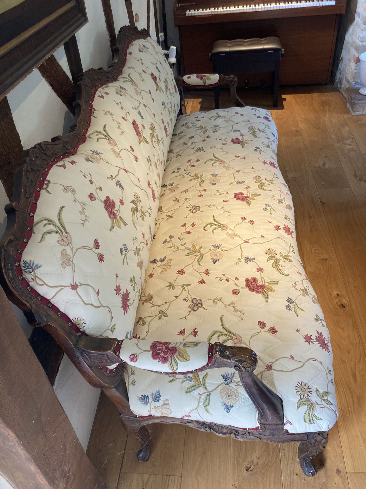Genuine Louis XV French Provencal Beechwood Sofa, From French Chateau photo Furniture