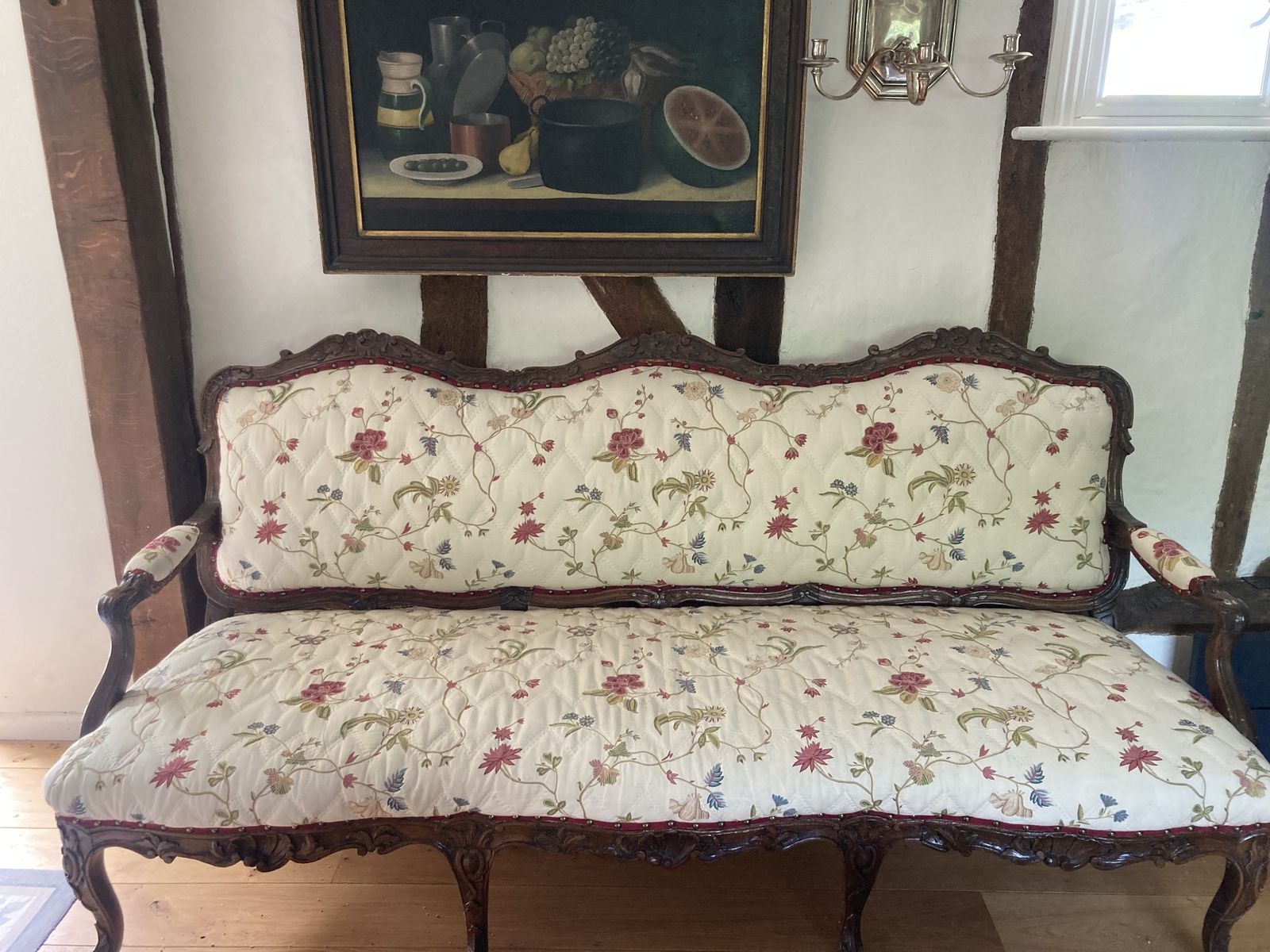 Genuine Louis XV French Provencal Beechwood Sofa, From French Chateau photo buy