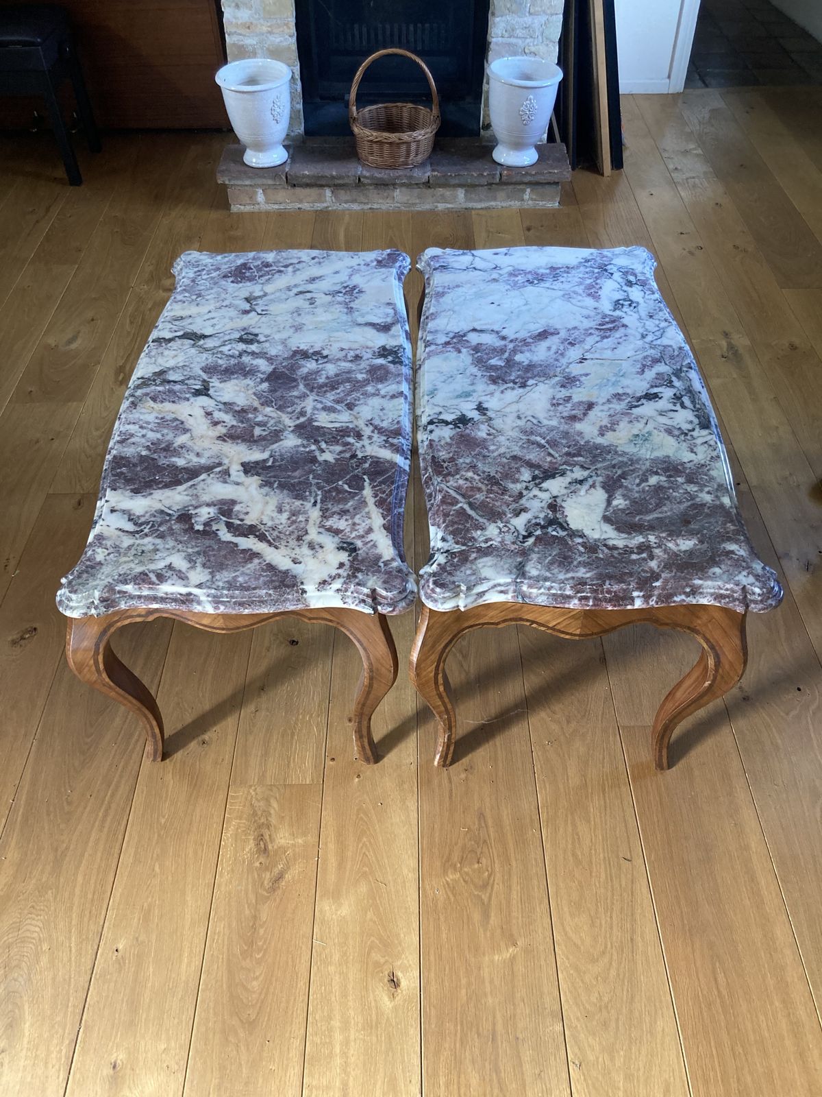 Pair Of 19th Century Pink Marble Coffee Tables