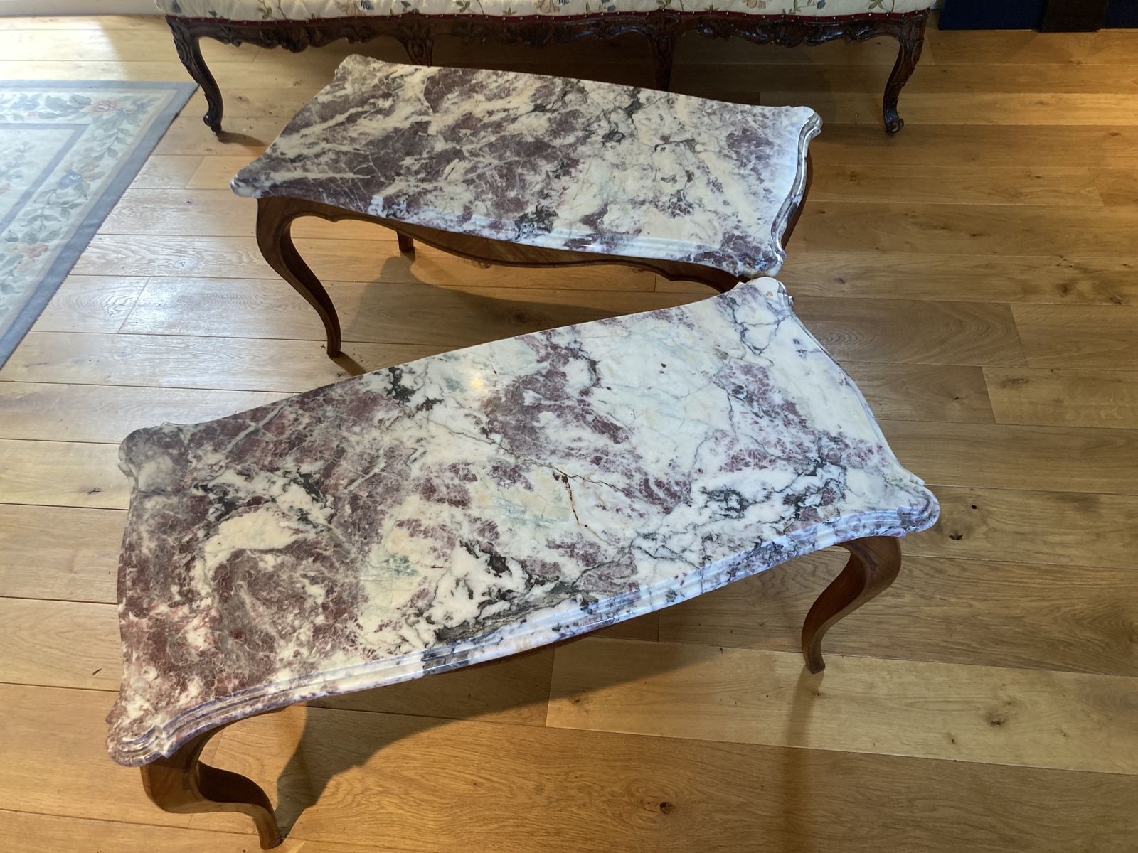 Pair Of 19th Century Pink Marble Coffee Tables photo for sale