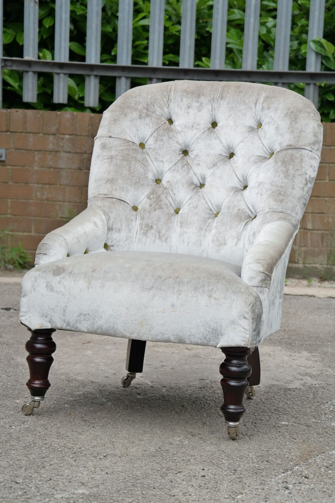 Stunning George Smith Eve Nursing Armchair Regency Velvet Pearl Rrp £4200 photo furniture