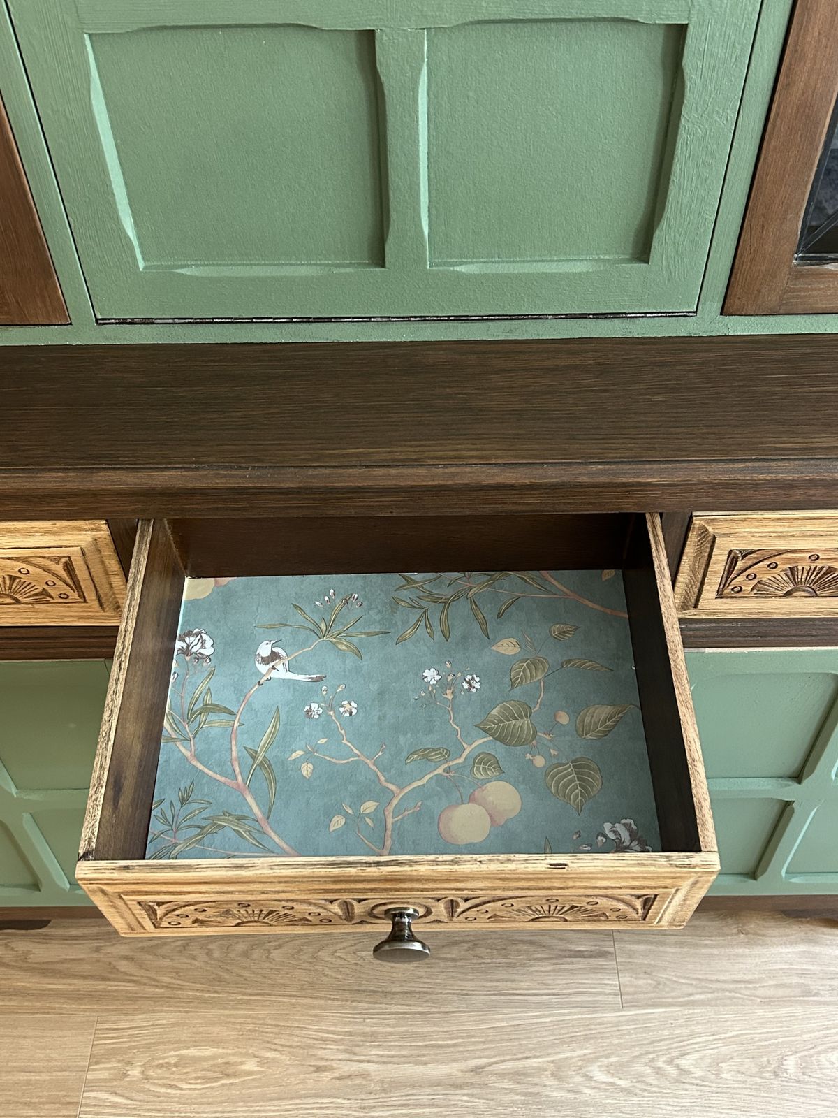 Unique Upcycled Hardwood English Farmhouse Cabinet photo furniture