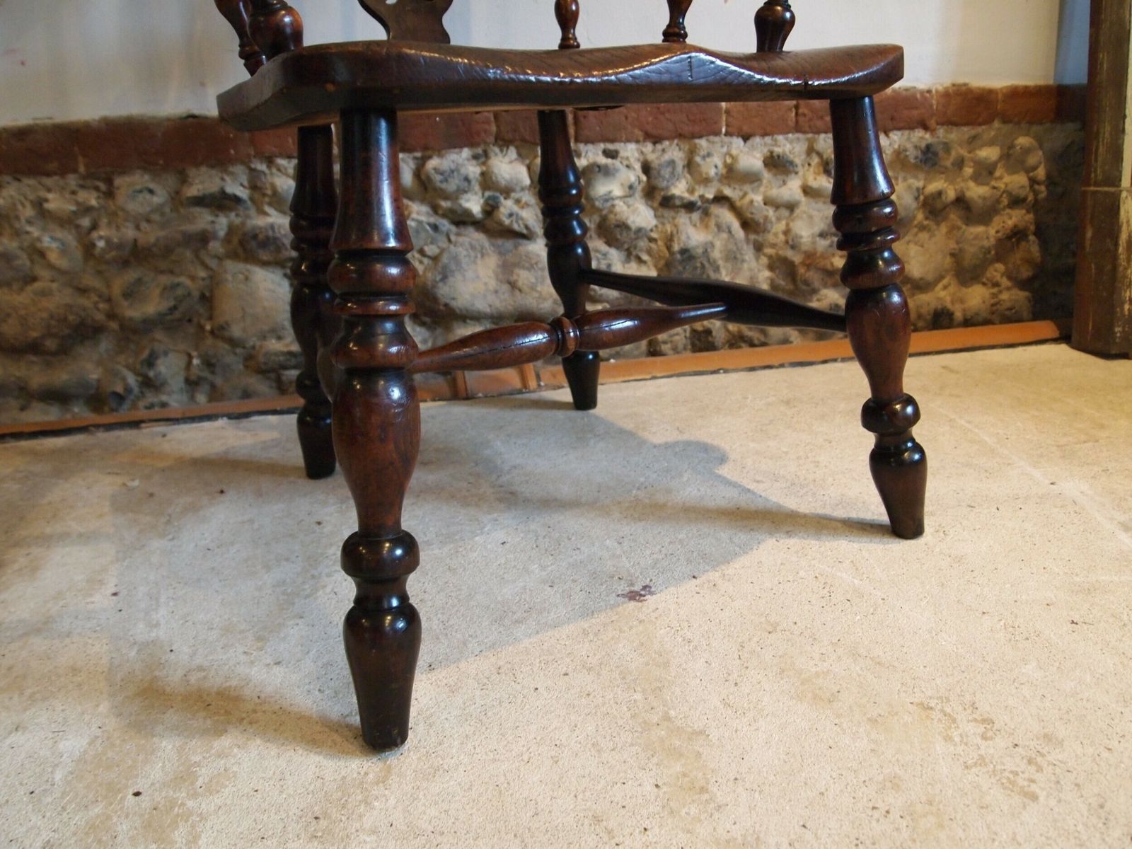 Chair Outstanding John Moss Worksop Yew And Burr Yew Windsor Armchair C1860 photo vintage