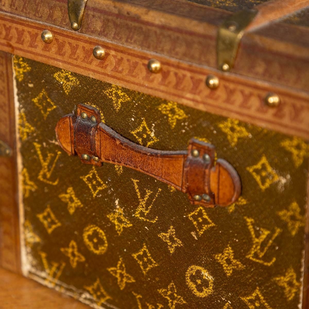 16395.0 Antique Rare 20thc Louis Vuitton "Malle Fleurs" Trunk In Monogram Canvas, France photo