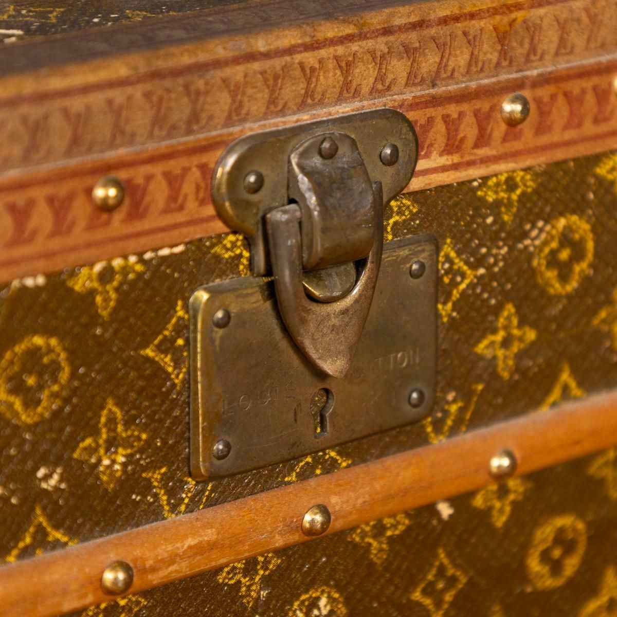 photo buy Antique Rare 20thc Louis Vuitton "Malle Fleurs" Trunk In Monogram Canvas, France