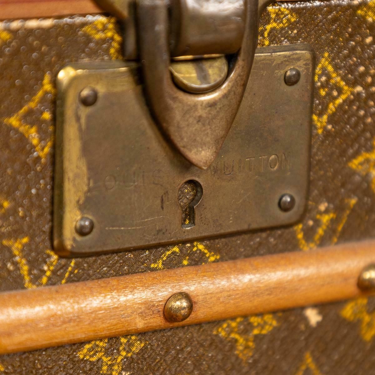 photo vintage Antique Rare 20thc Louis Vuitton "Malle Fleurs" Trunk In Monogram Canvas, France