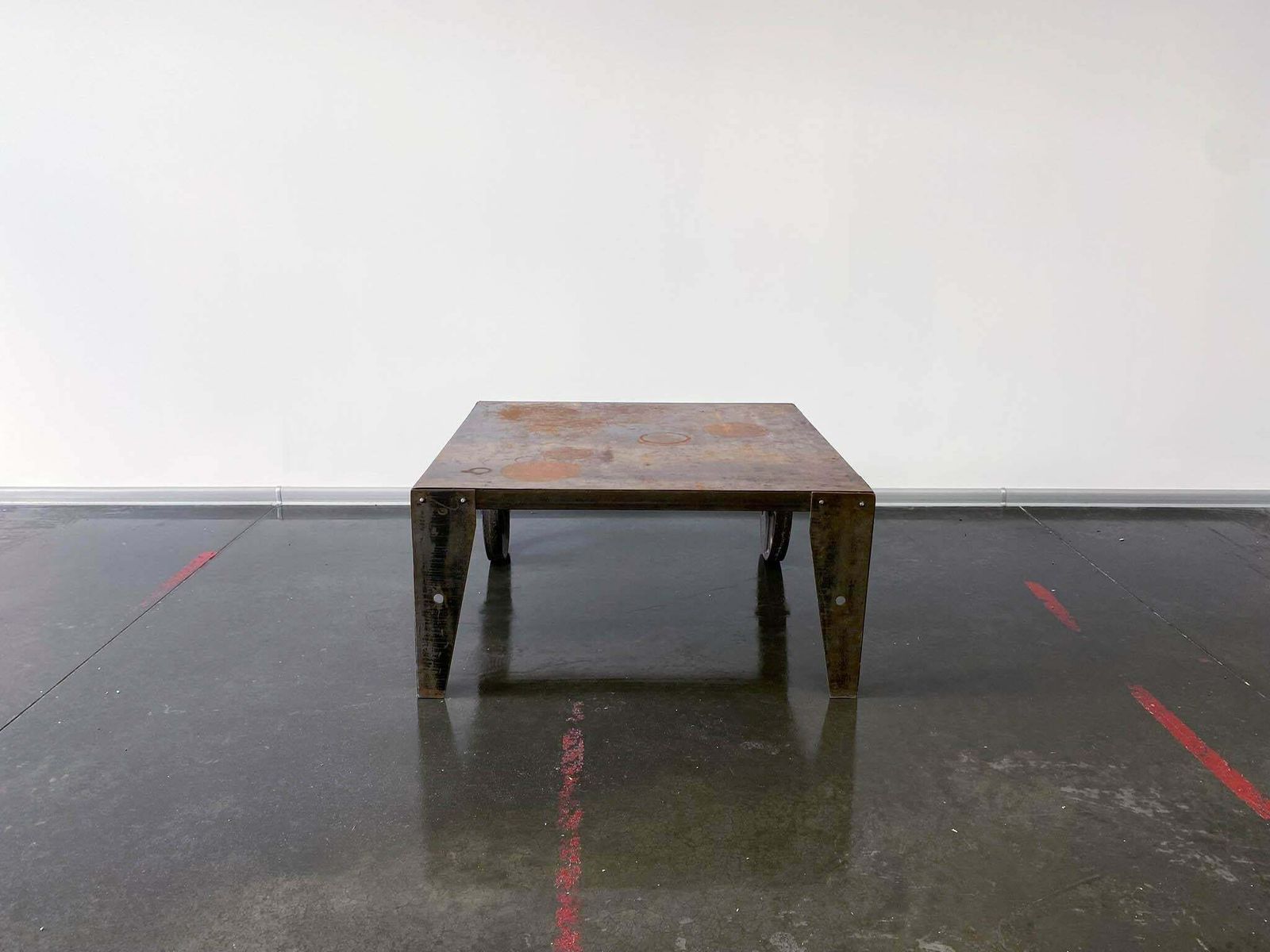 Brutalist Industrial Steel Coffee Table Trolley photo vinterior