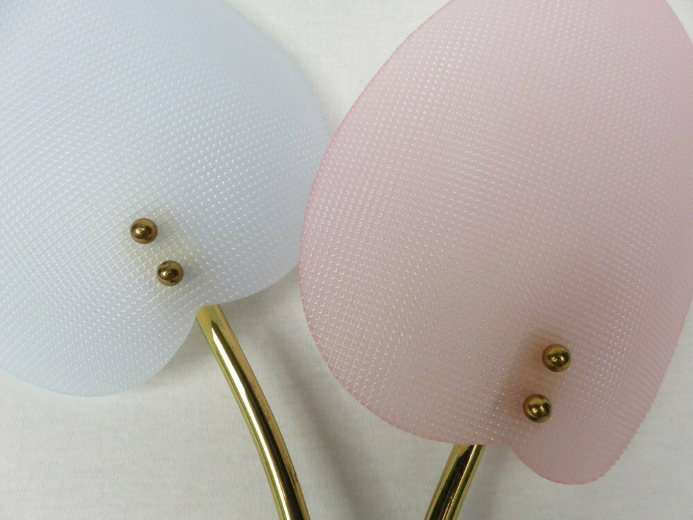 photo buy Floral Wall Lights In Acrylic Glass & Brass From Geru Lights, 1950s, Set Of 2