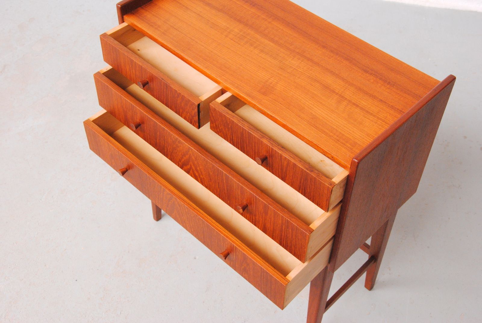 1960s Set Of Two Small Fully Restored And Refinished Danish Teak Dressers photo Furniture