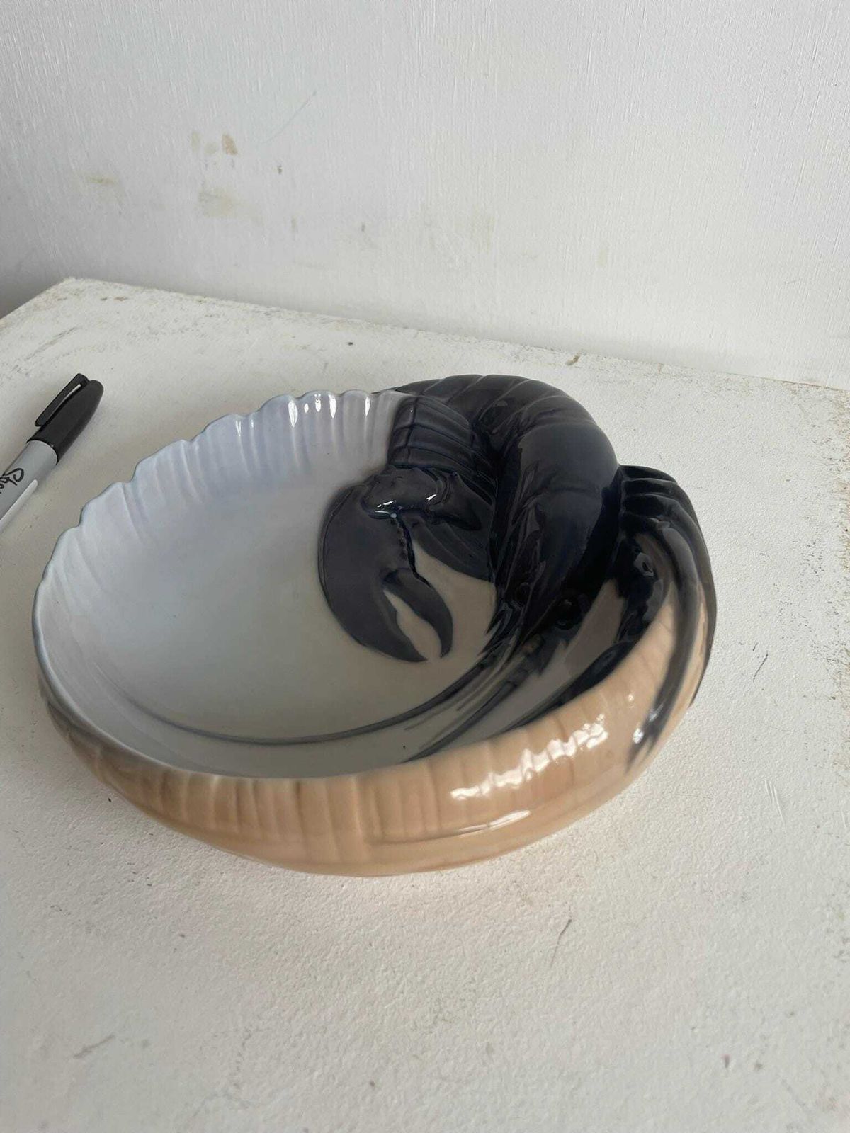 Royal Copenhagen Late 60s Lobster Crayfish Bowl By Jorgen Balslov 3498 photo 79.0