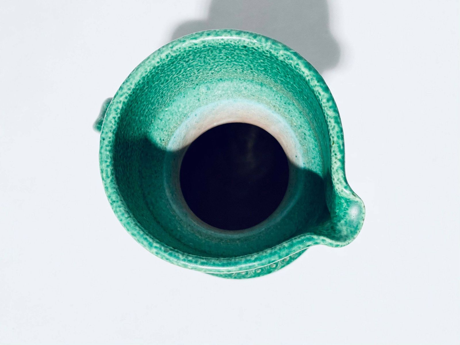 Wilhelm Kagel Green Studio Ceramic Pitcher Vase Jug / West German Pottery / Vintage 1960s photo vintage
