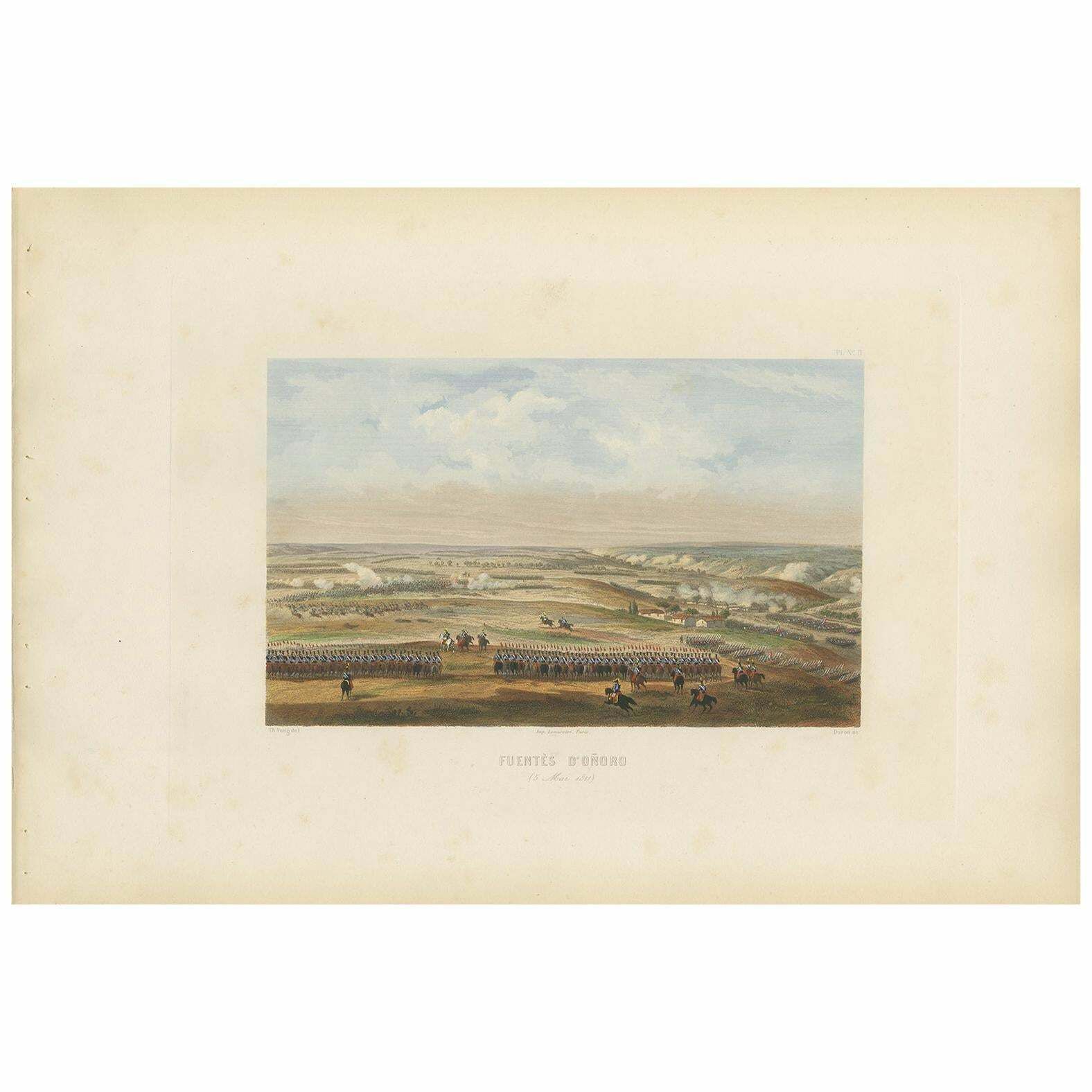 Antique Print Of The Battle Of Fuentes De Oñoro, 'Circa 1860'