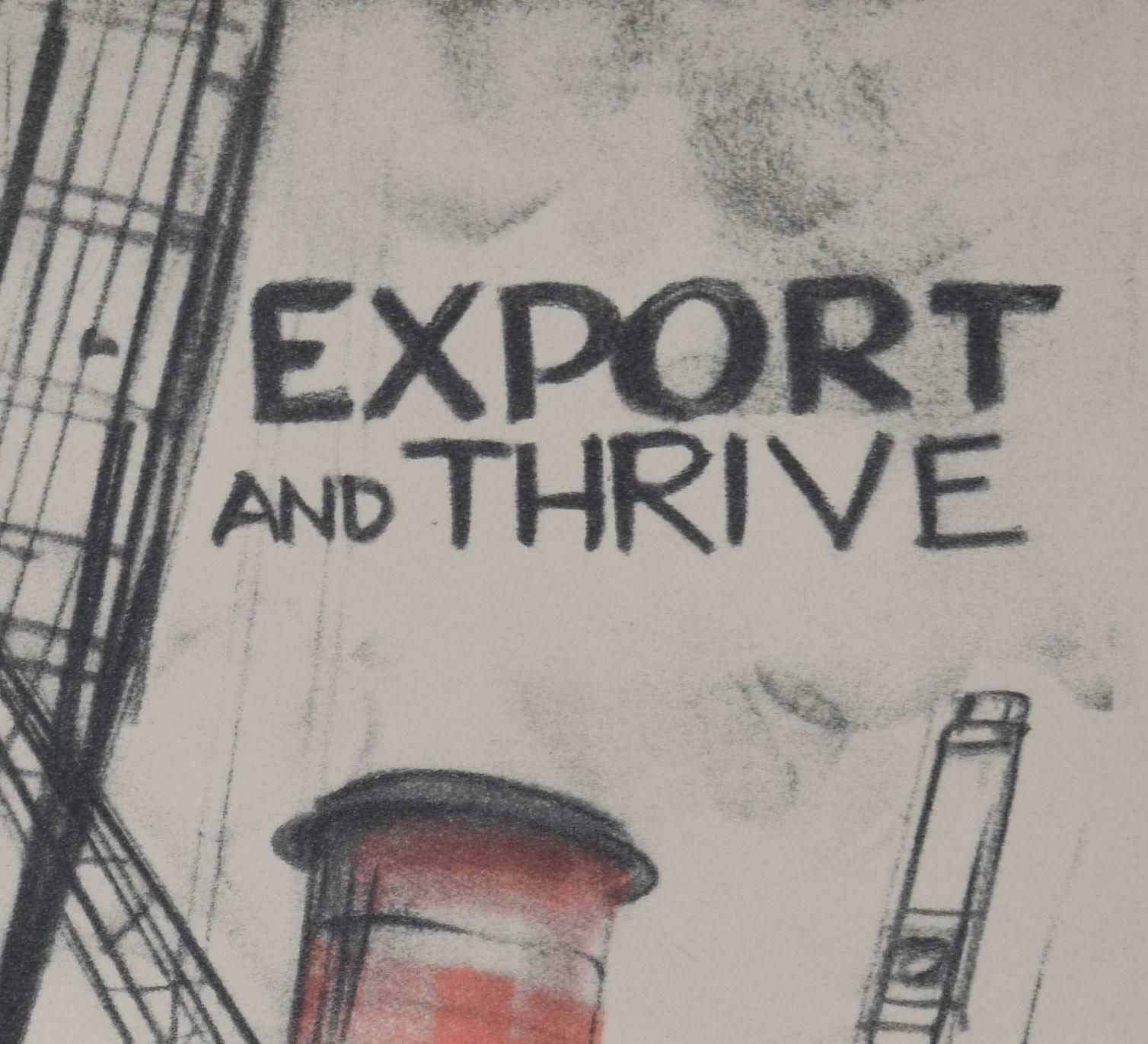Unknown Save For Prosperity   Export And Thrive Original Vintage Poster 1950s photo furniture