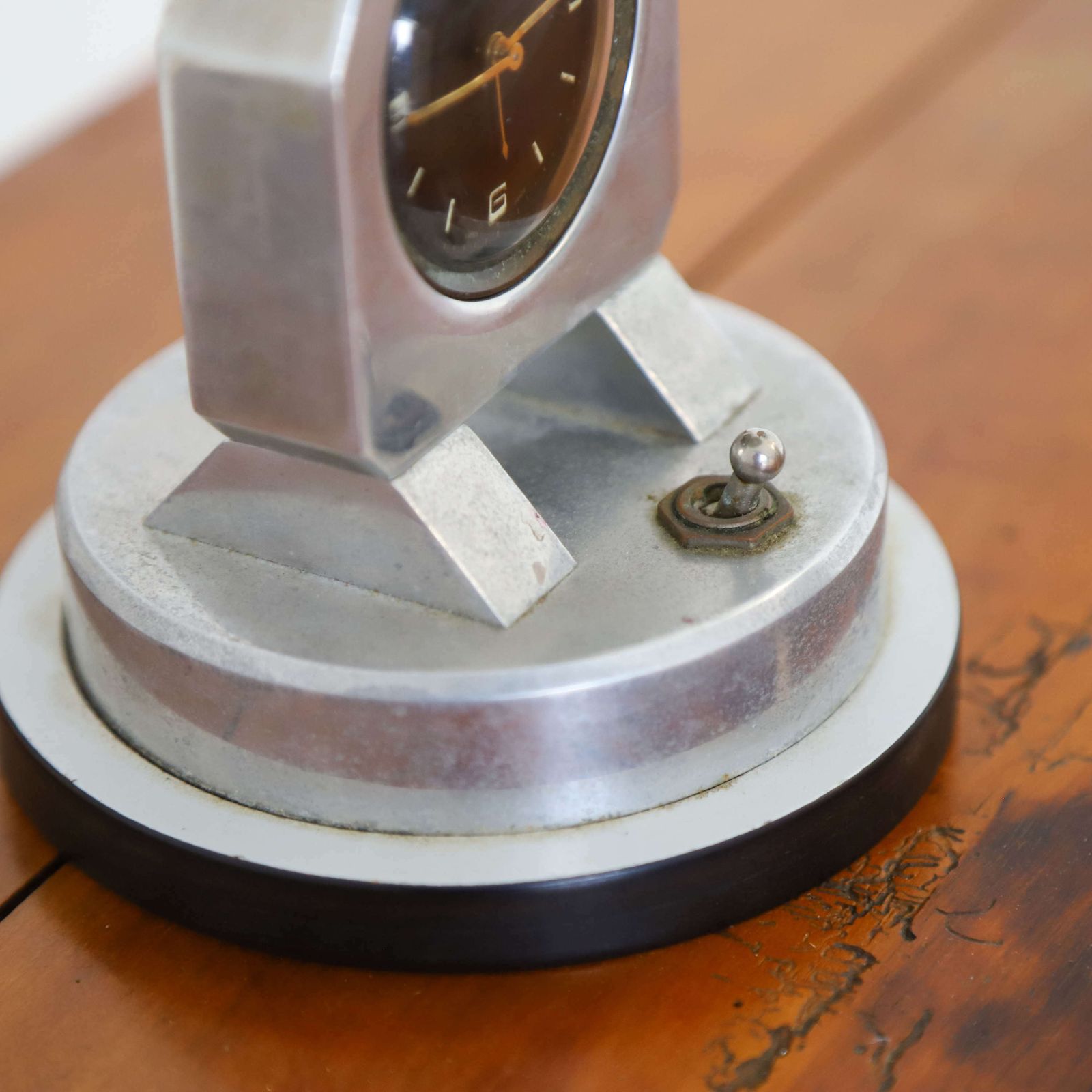 C.1930s Rare Automobilia Item   French Aluminium Lamp With Oris Watch photo Lighting