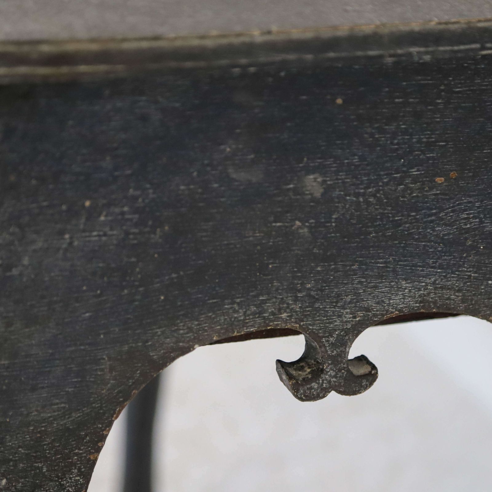 750.0 English Lowboy With Drawers   Later Painted Mottled Black photo