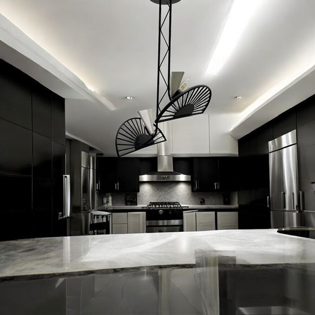 Architectural Black And White Murano Glass Rod  Light Pendant 1980’s photo Lighting