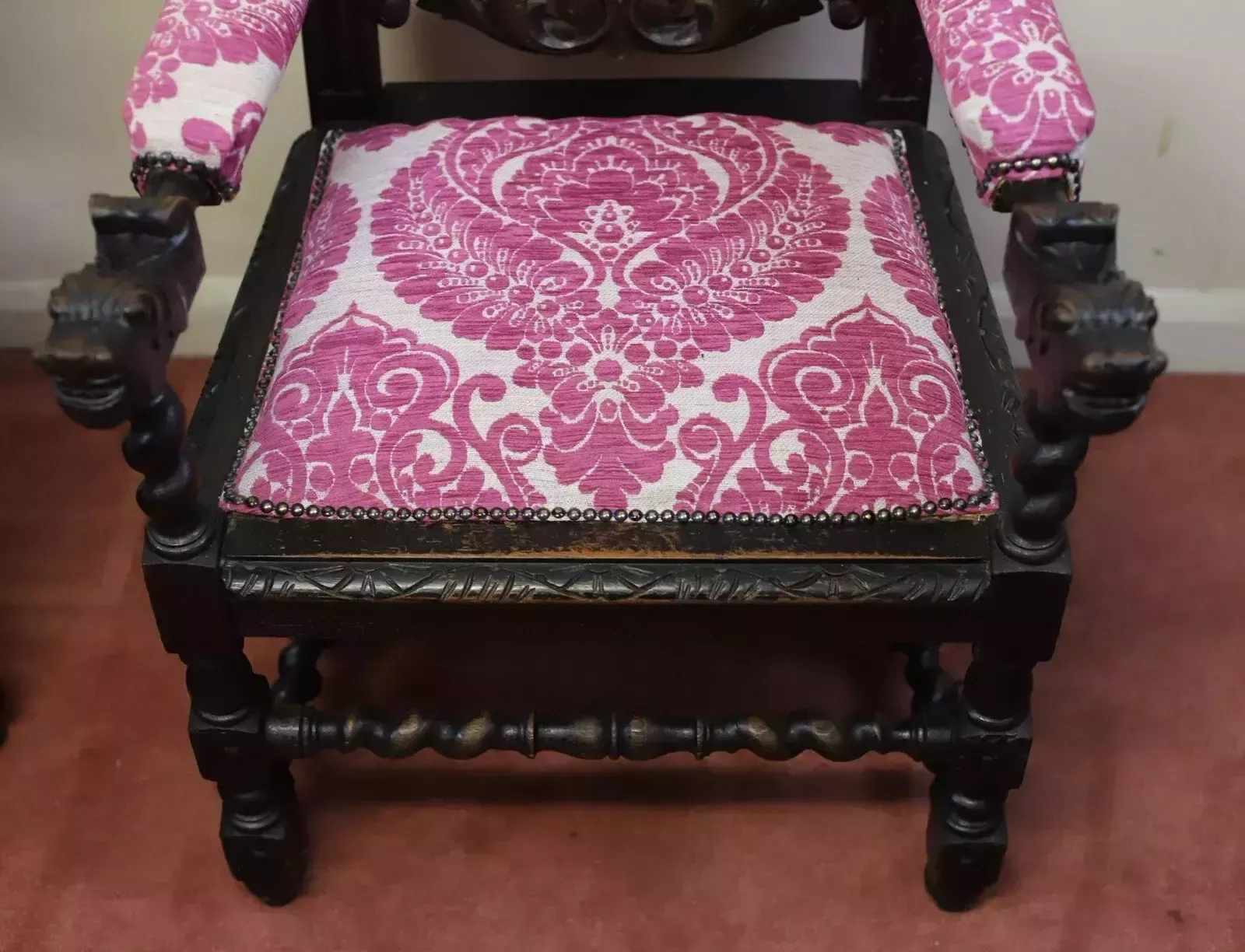 Beautiful Set Of Six Victorian Carved Oak Dining Chairs photo vinterior