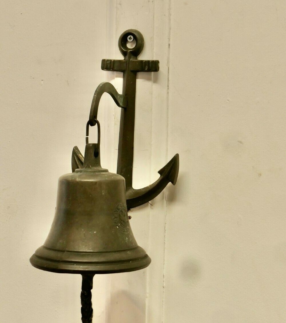 Wall Hanging Bronze Door Bell On An Anchor photo Home Fixtures