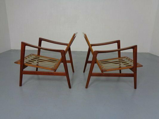 2277.0 Danish Organic Teak Armchairs Attributed To Hans Olsen, Denmark, 1950s, Set Of 2 photo